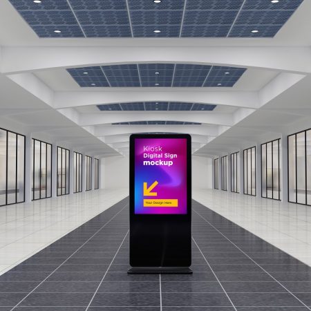 Totem and Kiosk Digital Signage 3d Rendered Mockup