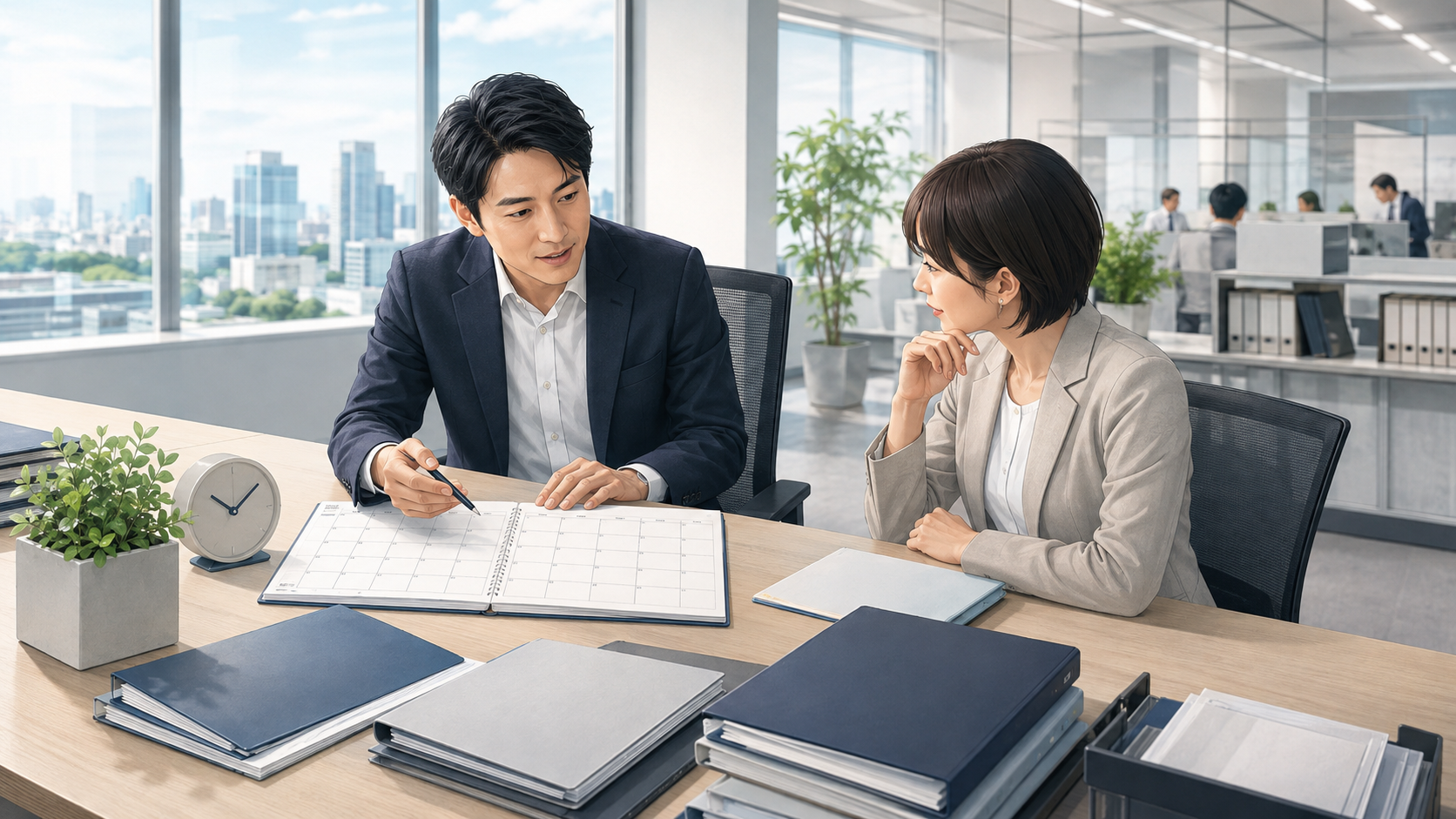 制度開始に向けた公表予定と準備日程を確認するイラスト